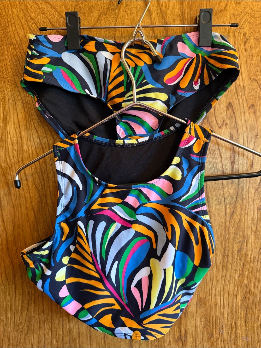 Old Navy Kids Black Multicolor Tropical Print Two-Piece Swimsuit BOGO FREE